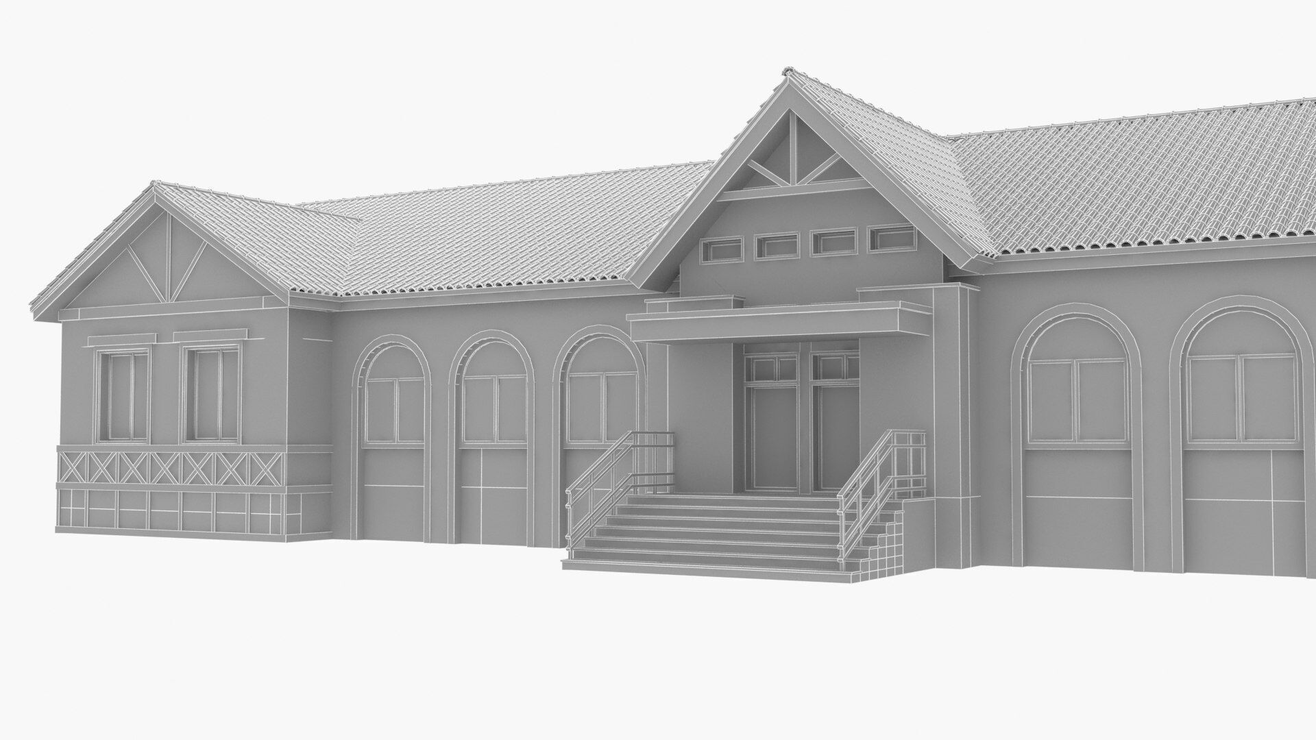 village building Low-poly 3D model_7