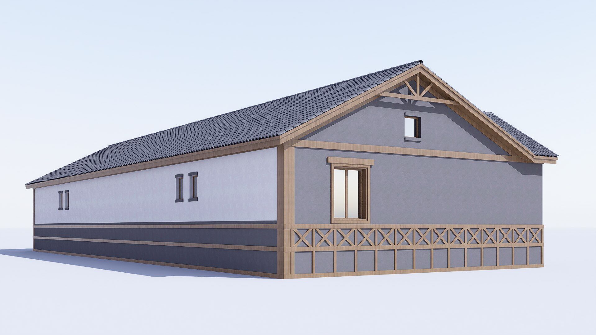 village building Low-poly 3D model_2