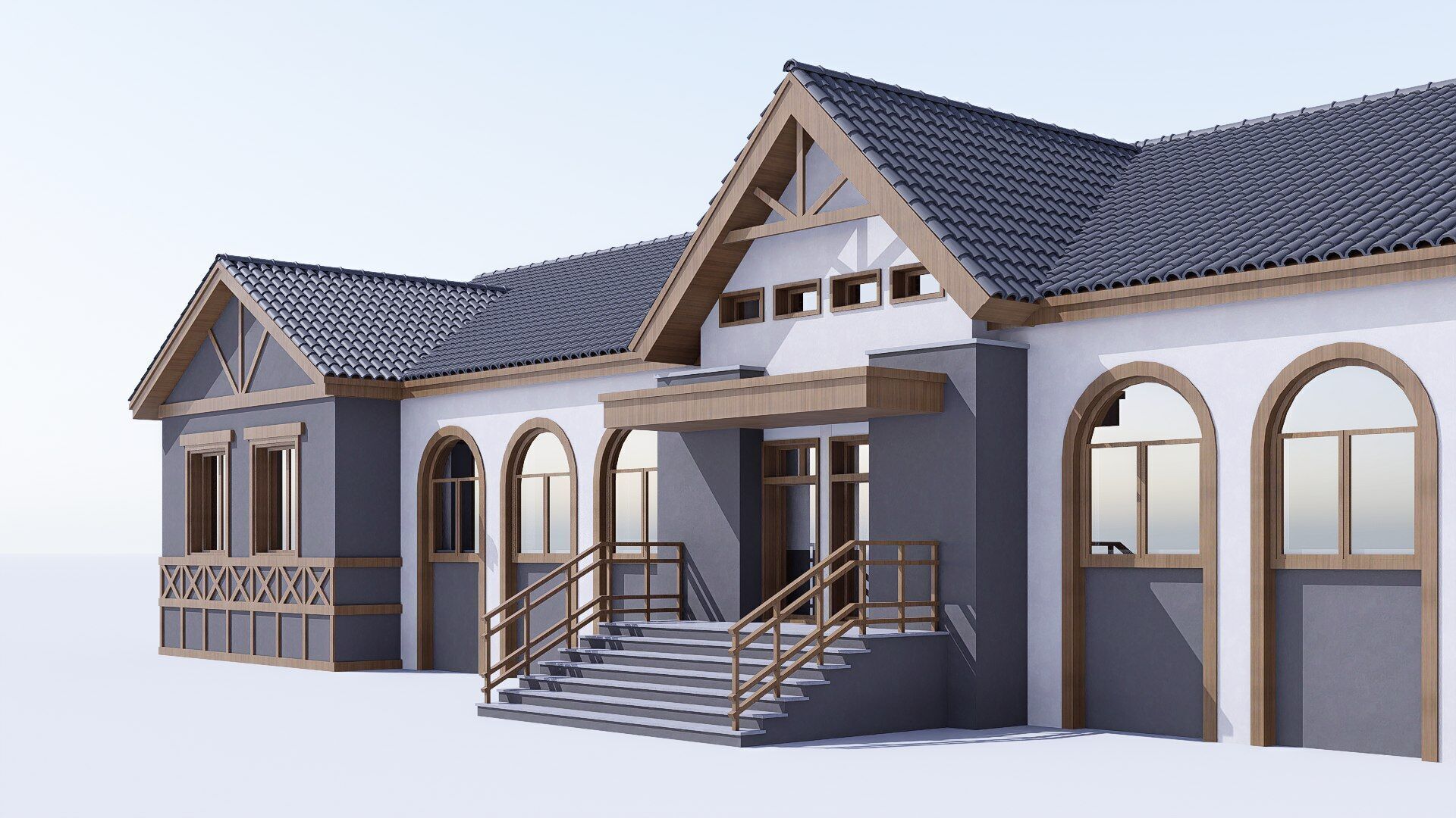 village building Low-poly 3D model_4
