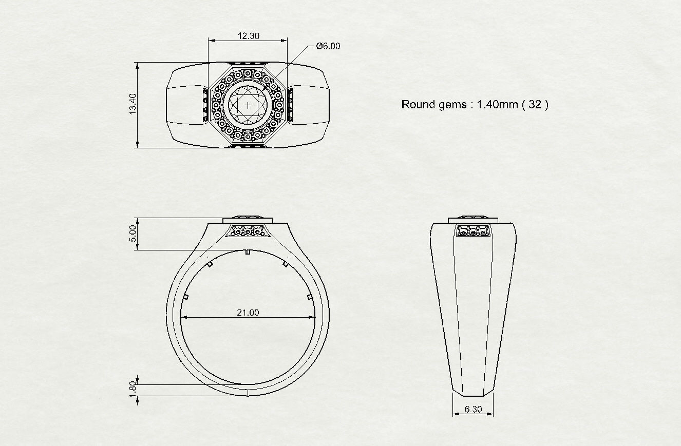 Mens ring 008 3D print model_4