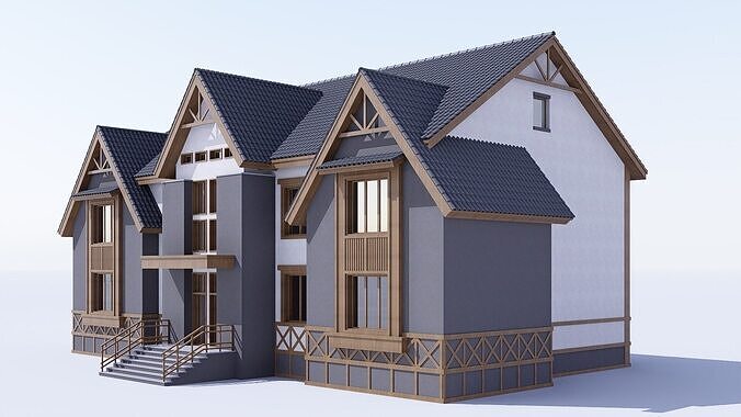village building Low-poly 3D model