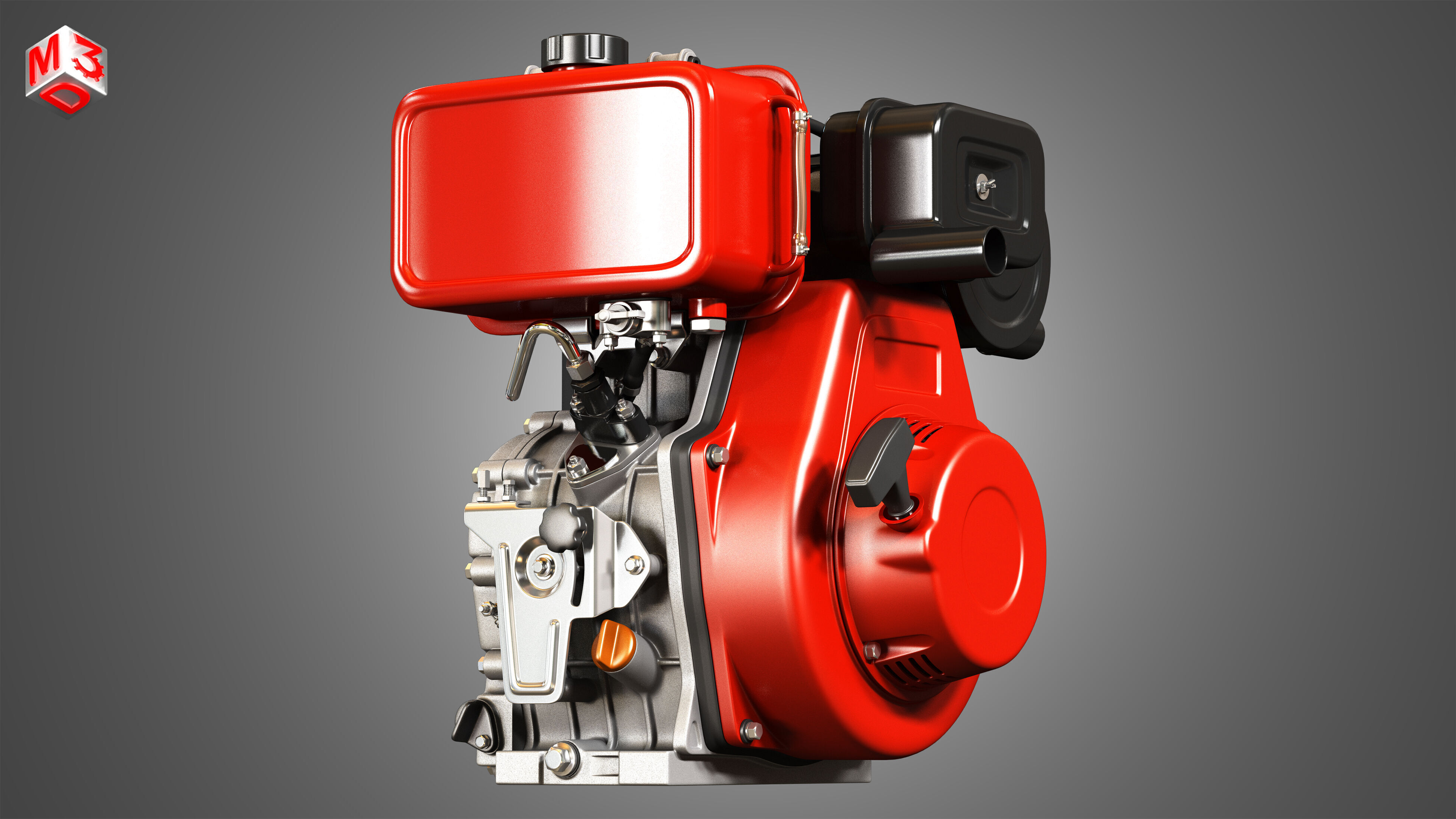 KD192F Single Cylinder Air-Cooled Engine 3D model_10