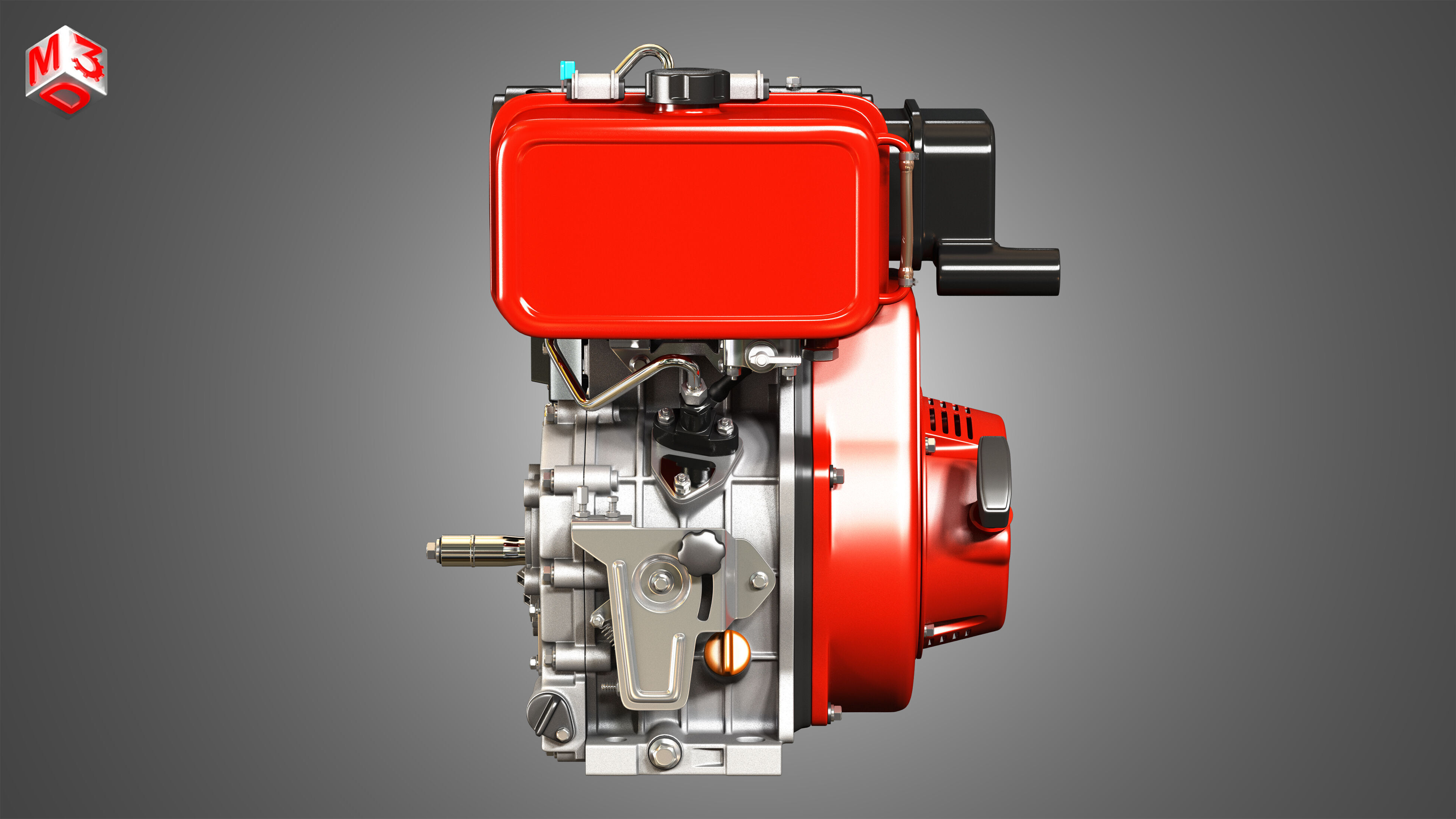 KD192F Single Cylinder Air-Cooled Engine 3D model_7