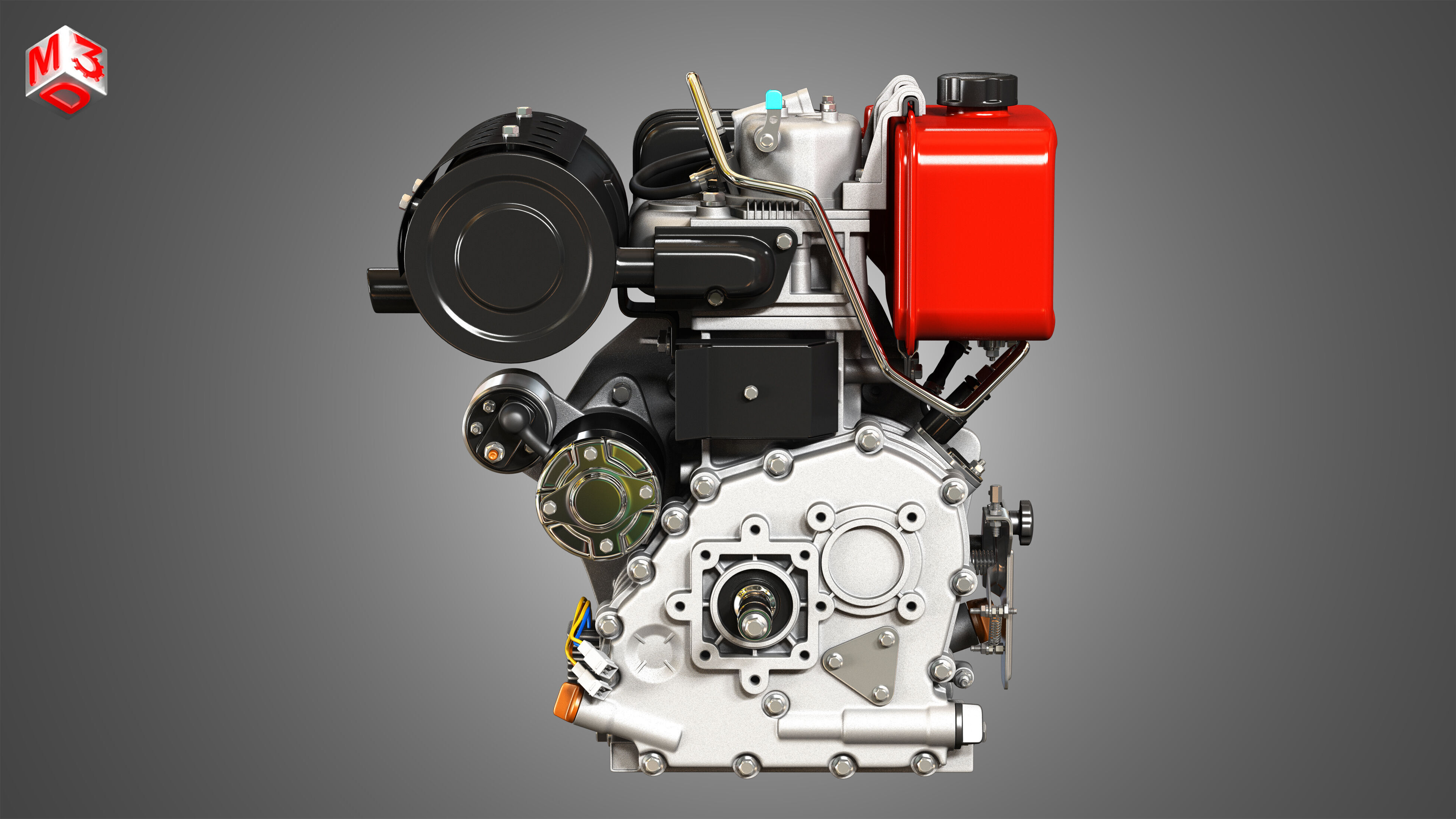 KD192F Single Cylinder Air-Cooled Engine 3D model_6
