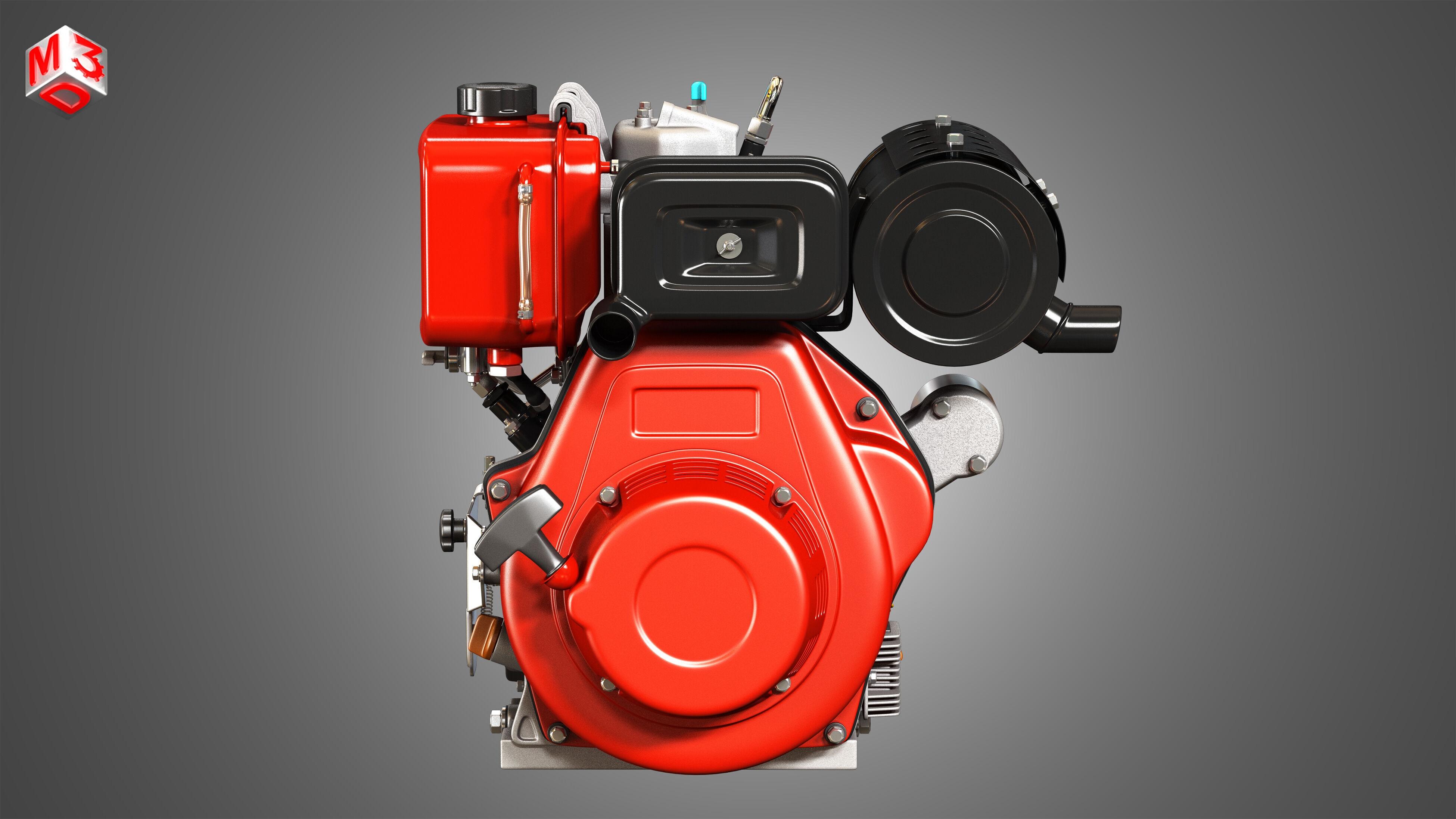 KD192F Single Cylinder Air-Cooled Engine 3D model_4