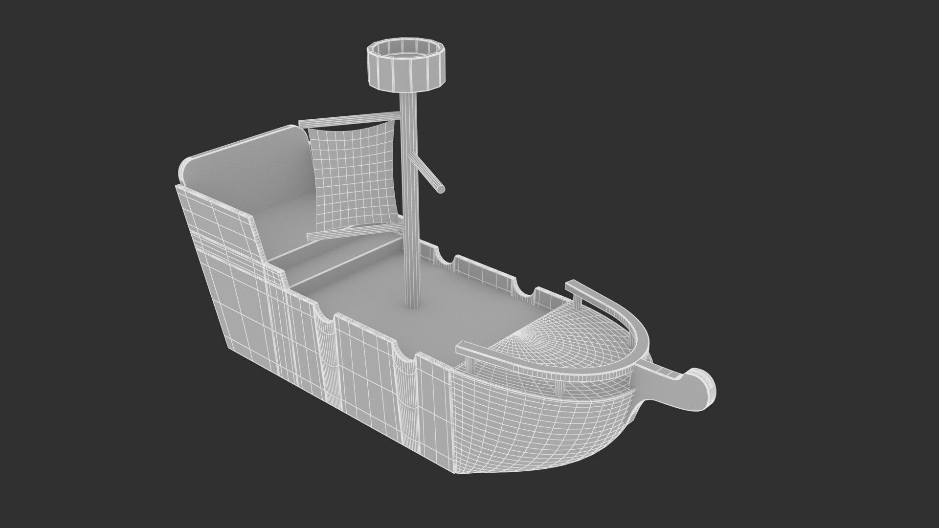 pirate ship Low-poly 3D model_7