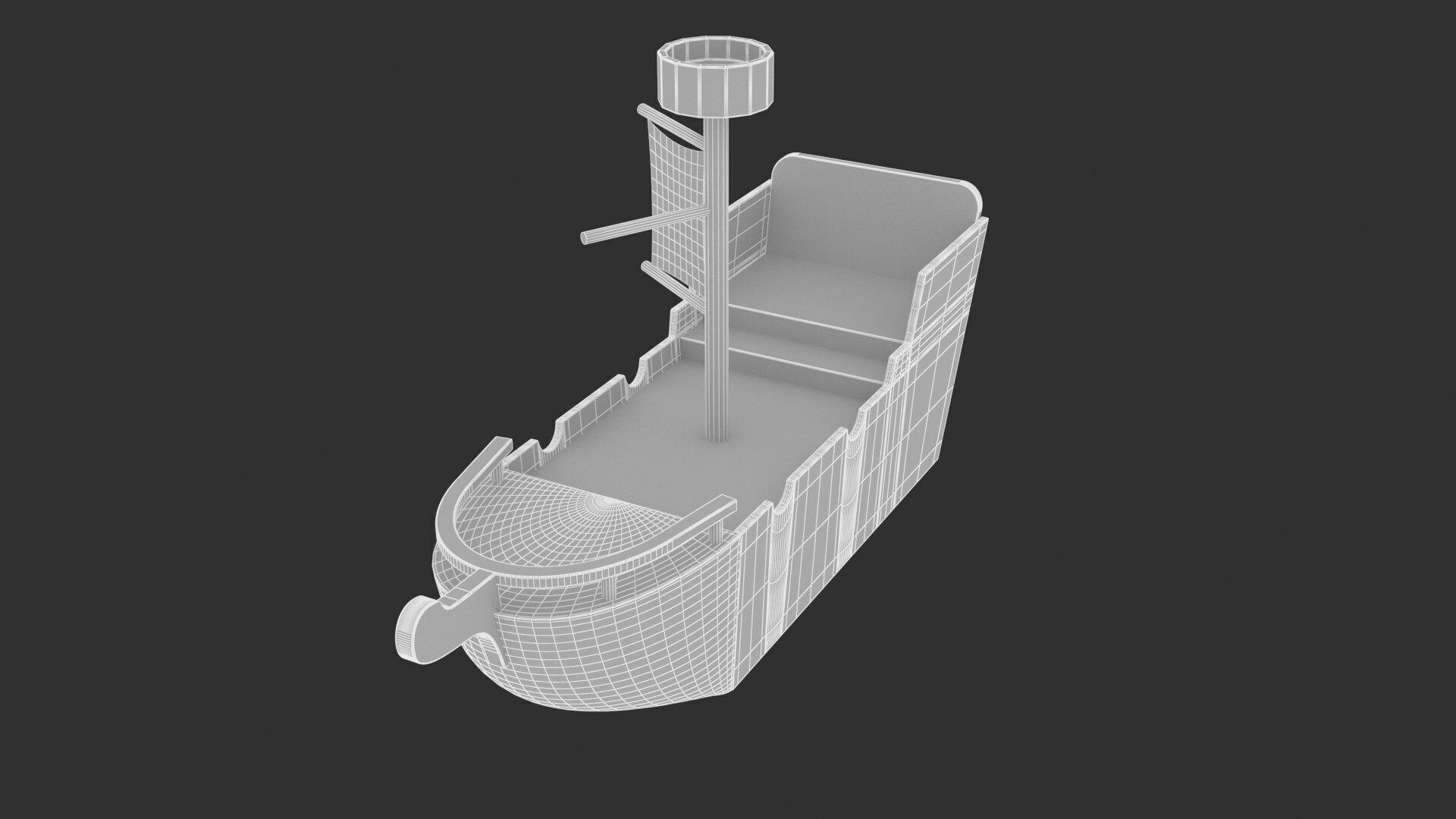 pirate ship Low-poly 3D model_6