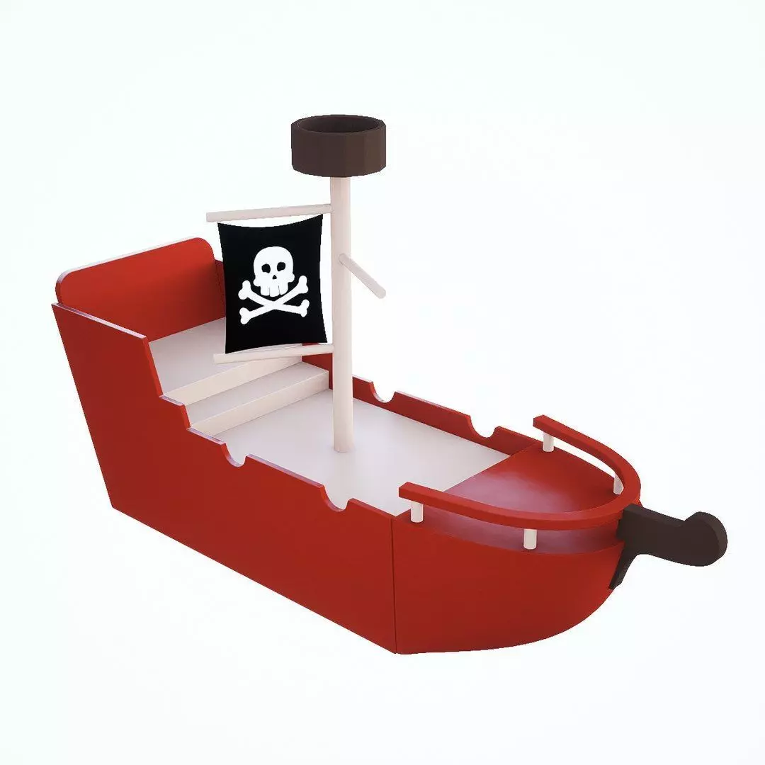 pirate ship Low-poly 3D model_0