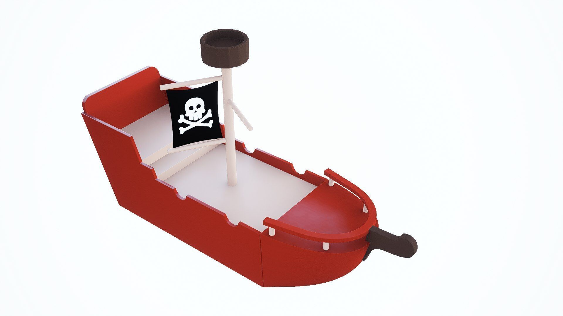 pirate ship Low-poly 3D model_1