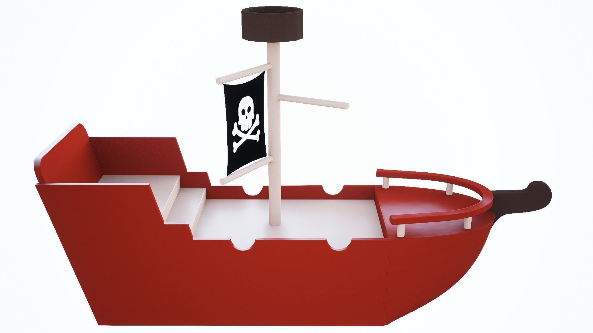 pirate ship Low-poly 3D model_5