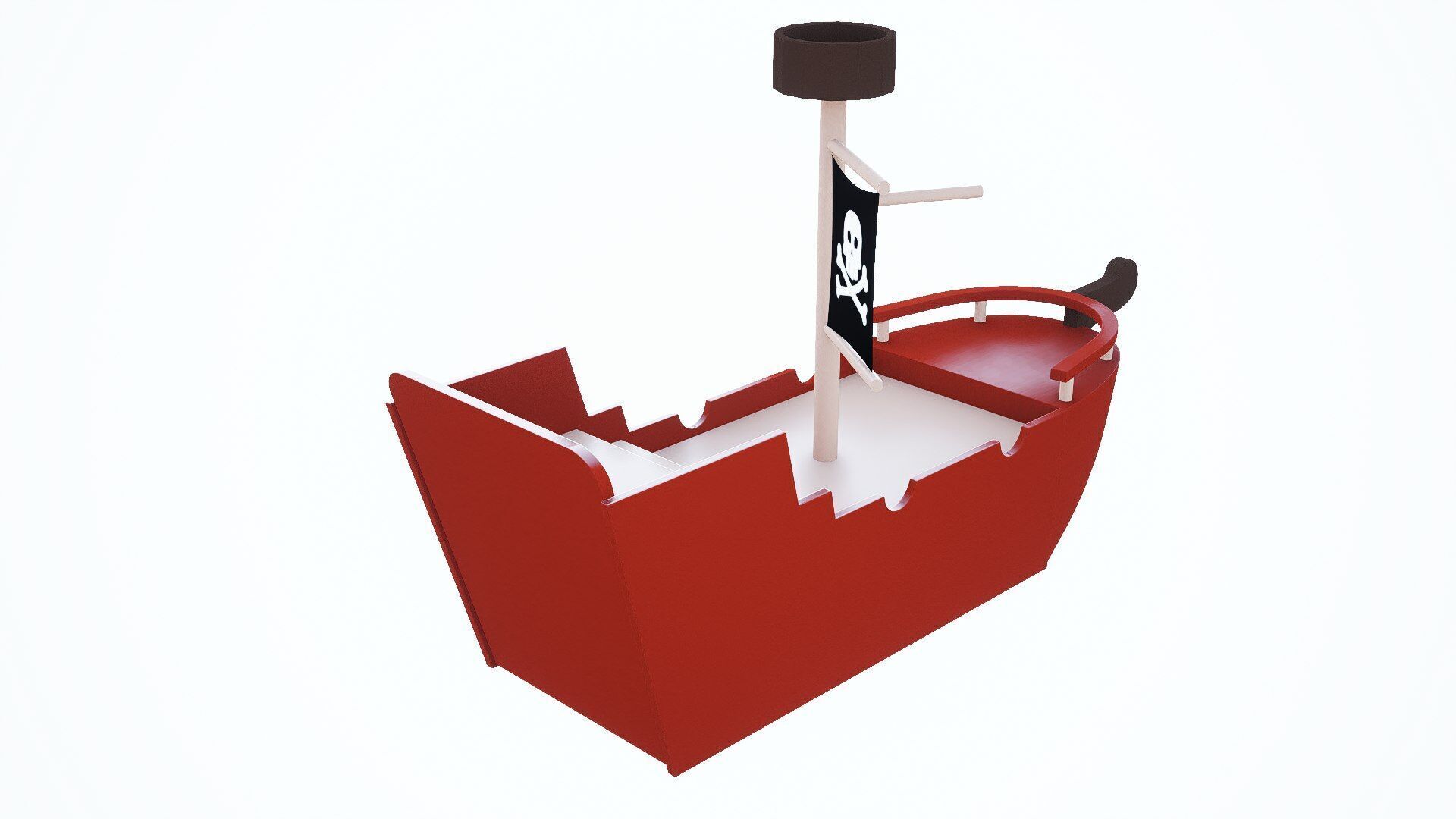 pirate ship Low-poly 3D model_4