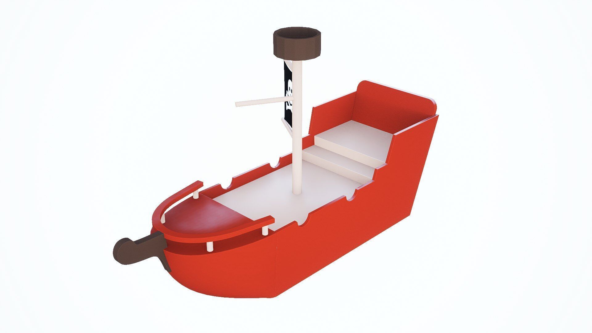 pirate ship Low-poly 3D model_2