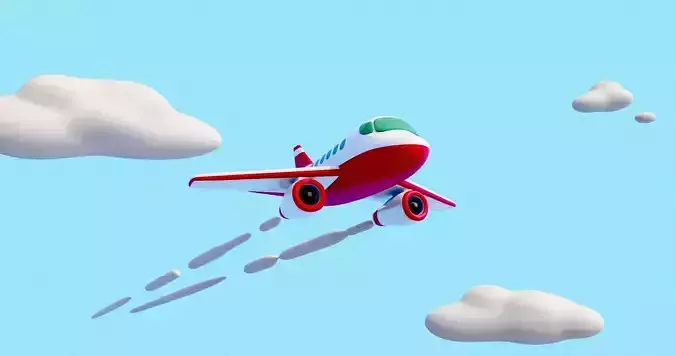 Simple stylised commercial airplane