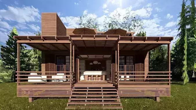 wooden house