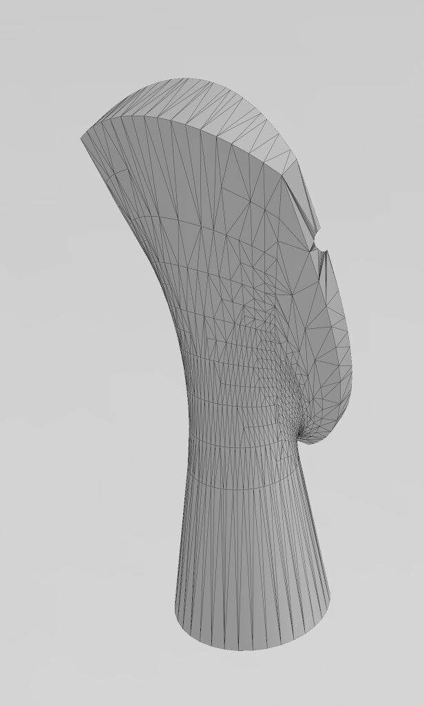 Greek Cycladic helmet carving figurine head statue 3D print model_12