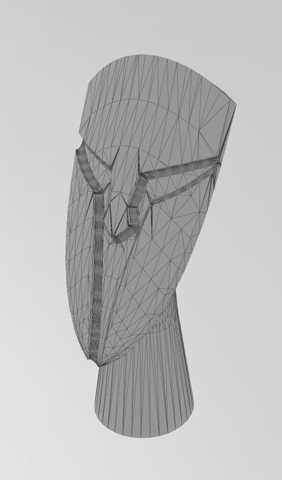 Greek Cycladic helmet carving figurine head statue 3D print model_11