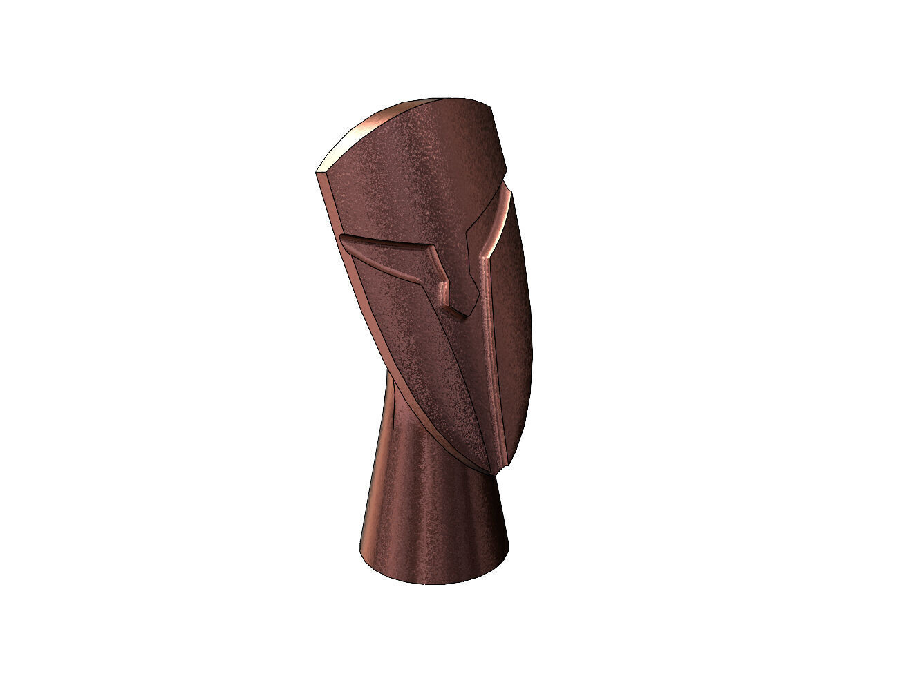 Greek Cycladic helmet carving figurine head statue 3D print model_9