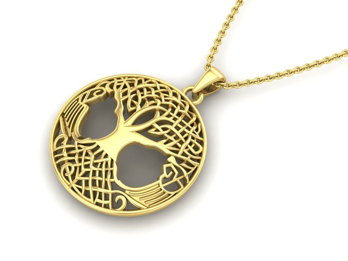 AV 496 Druids Tree of Life Pendant for Strength 3D print model_3