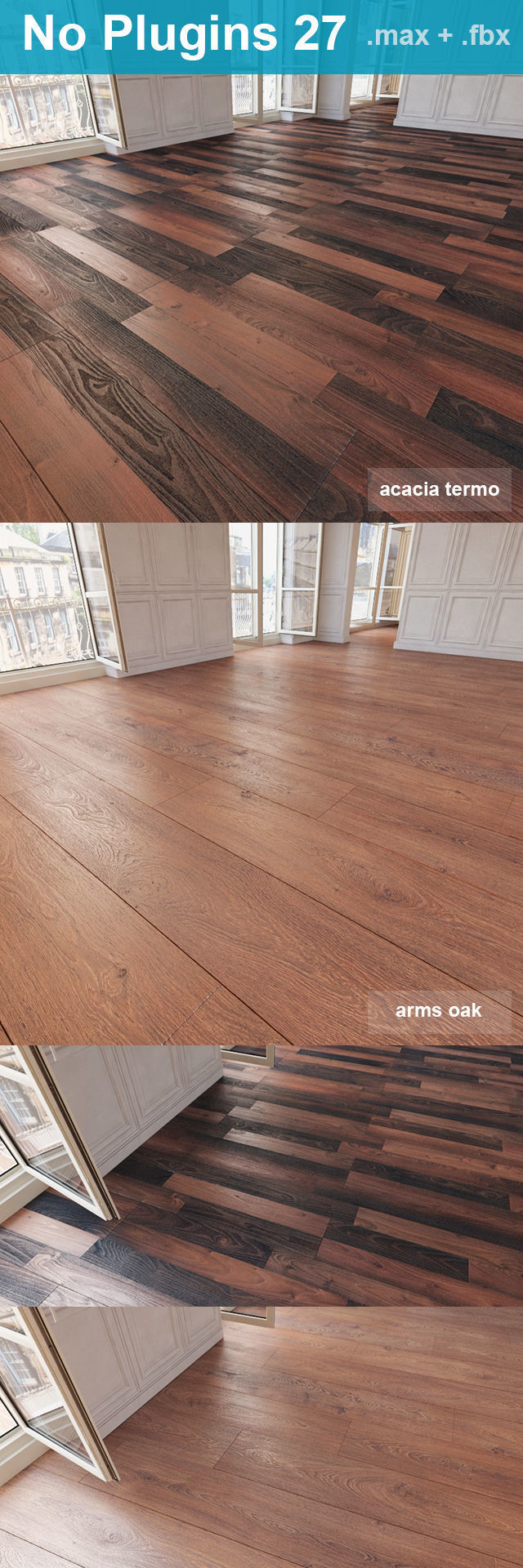 Wooden floor 27 WITHOUT PLUGINS 3D model_5