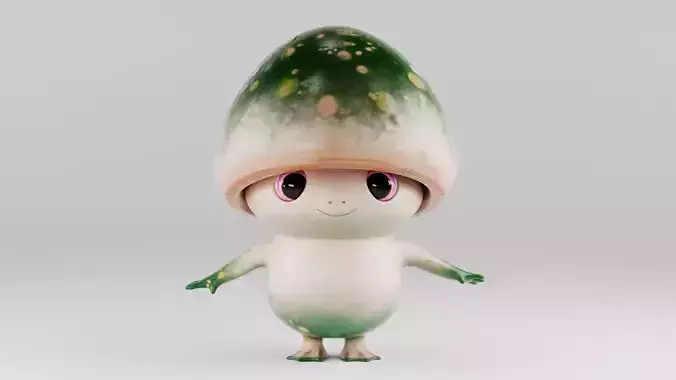 Baby Mushroom Character Low-poly 3D model