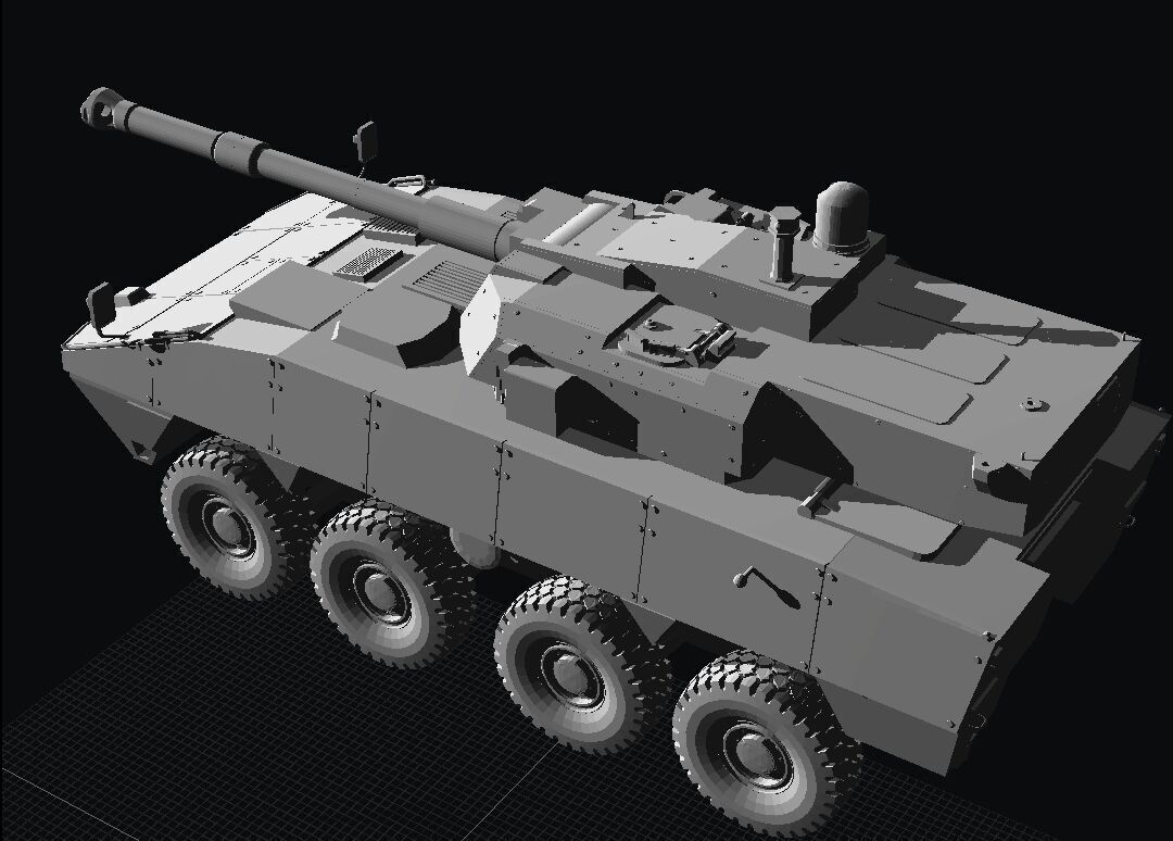 PATRIA AMV 8X8 105MM 3D print model_1