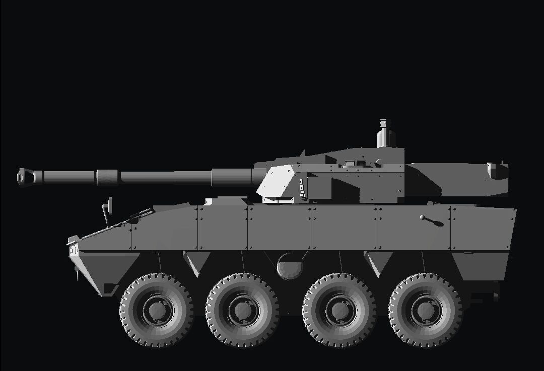 PATRIA AMV 8X8 105MM 3D print model_2