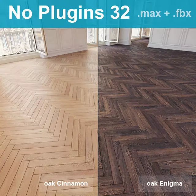 Herringbone parquet 32 WITHOUT PLUGINS 3D model_0