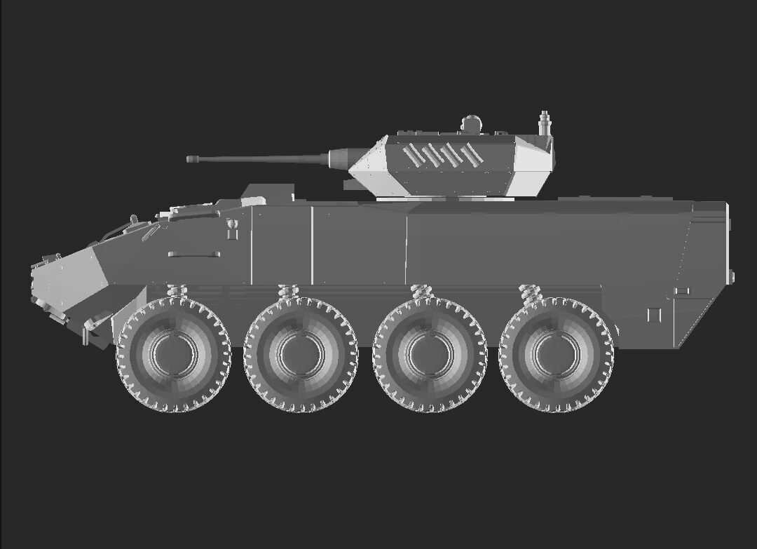 Piranha 5 with samson 30 turret 3D print model_1