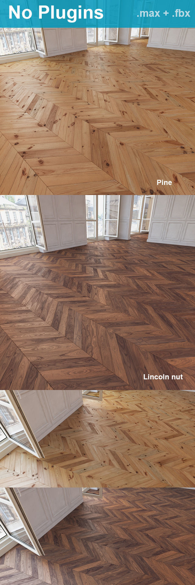 Herringbone parquet 33 WITHOUT PLUGINS 3D model_3