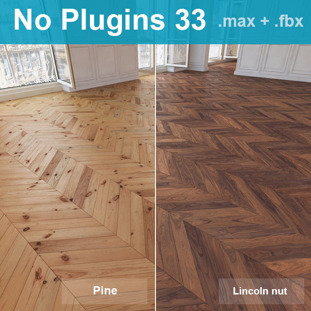 Herringbone parquet 33 WITHOUT PLUGINS 3D model