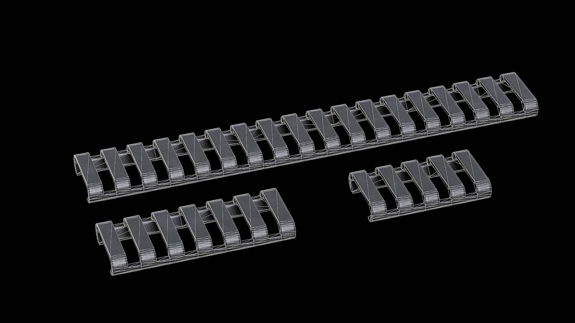 ERGO LowPro Ladder Rail Covers Low-poly 3D model_5