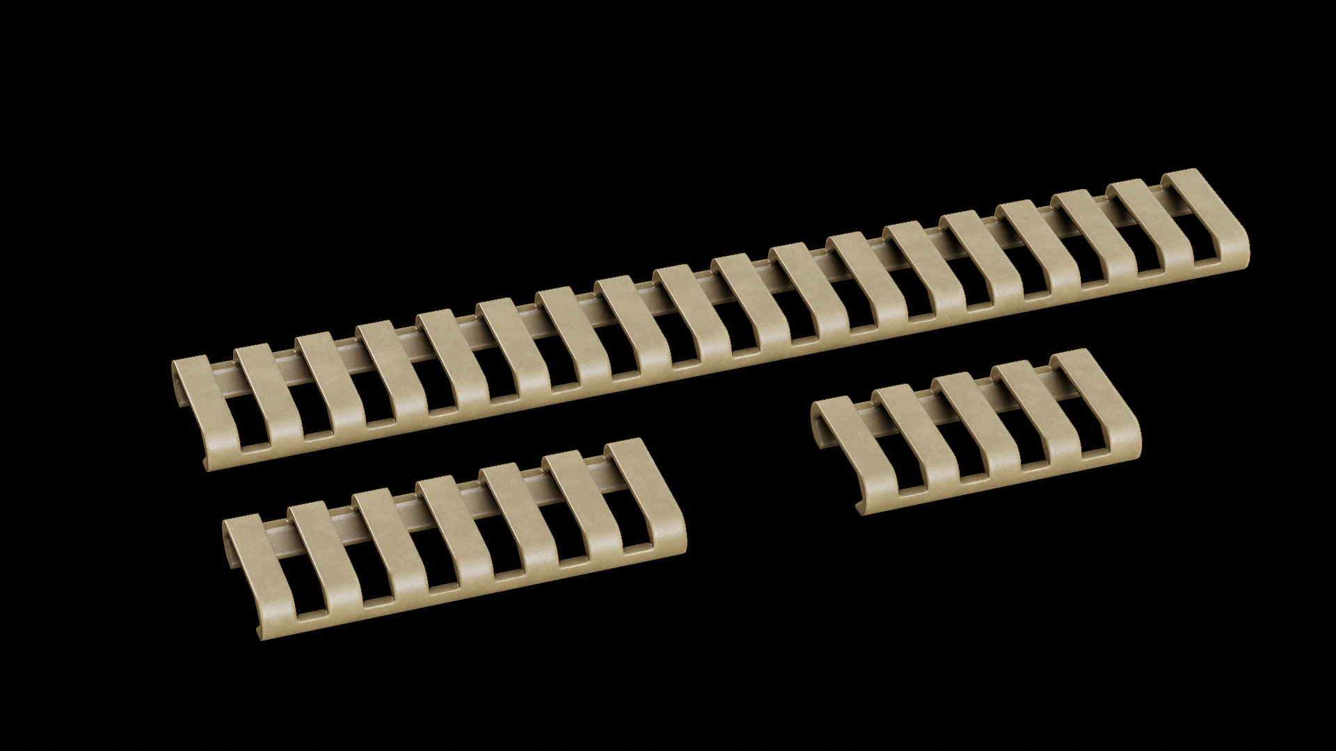 ERGO LowPro Ladder Rail Covers Low-poly 3D model_1