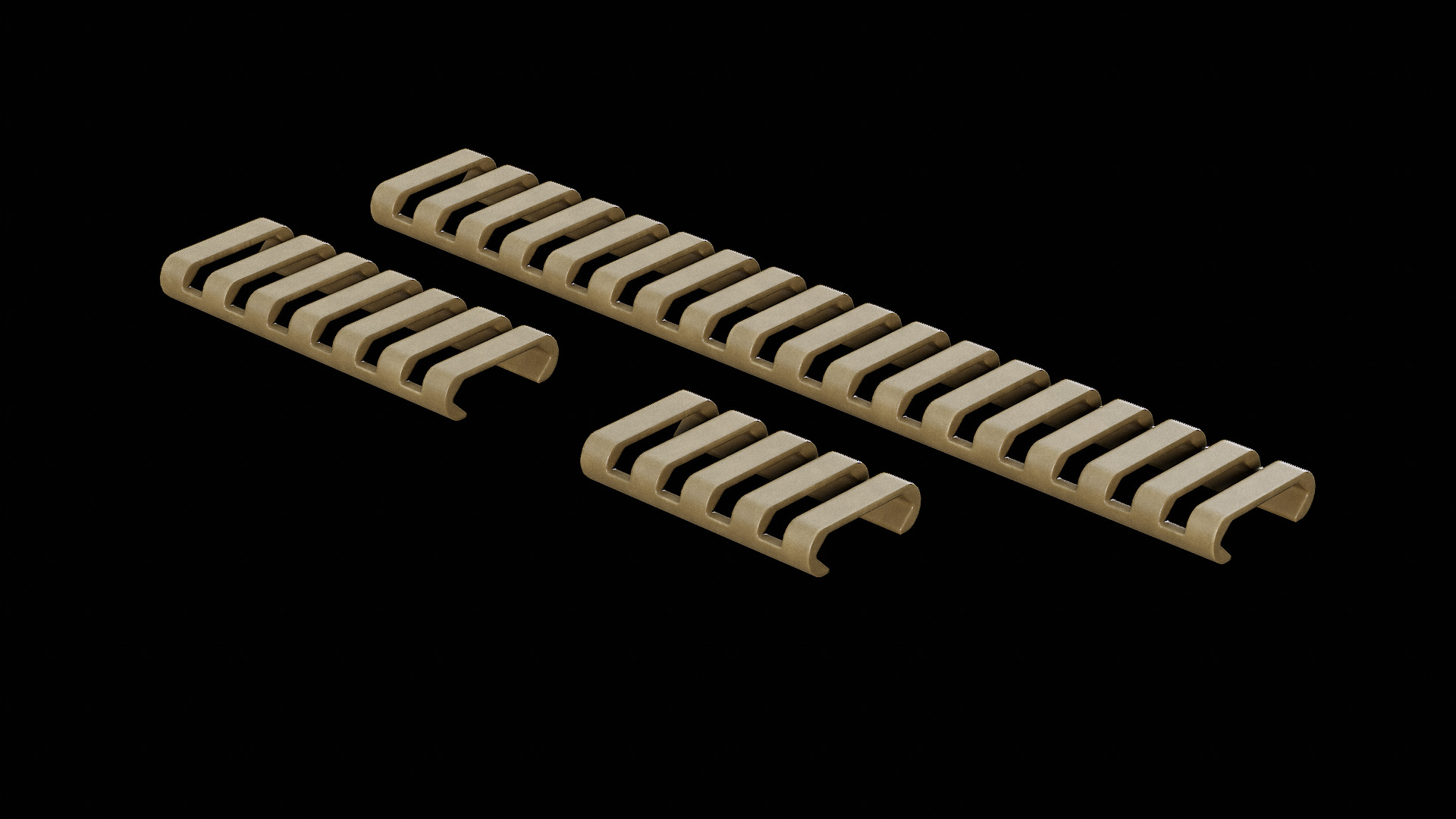 ERGO LowPro Ladder Rail Covers Low-poly 3D model_3