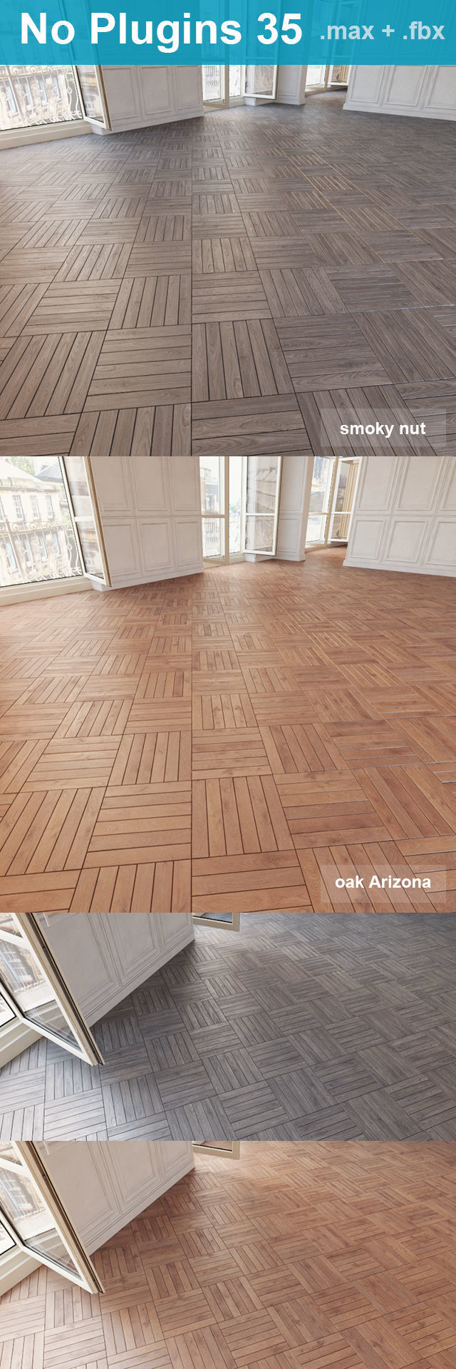 Herringbone parquet 35 WITHOUT PLUGINS 3D model_2