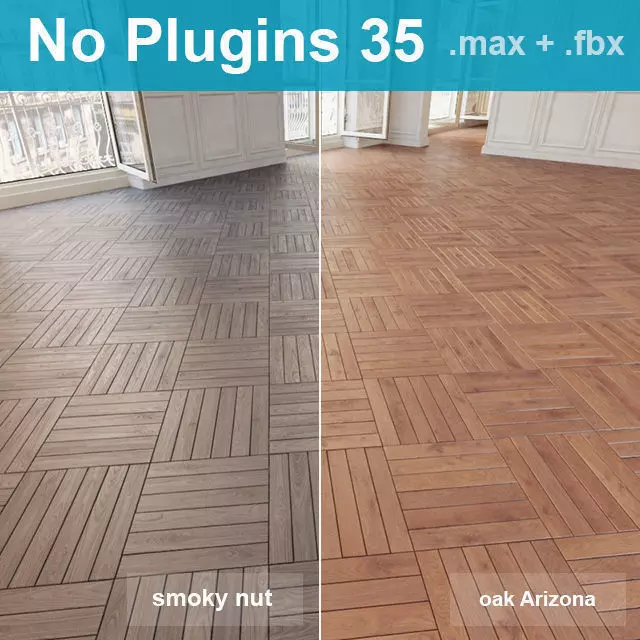 Herringbone parquet 35 WITHOUT PLUGINS 3D model_0