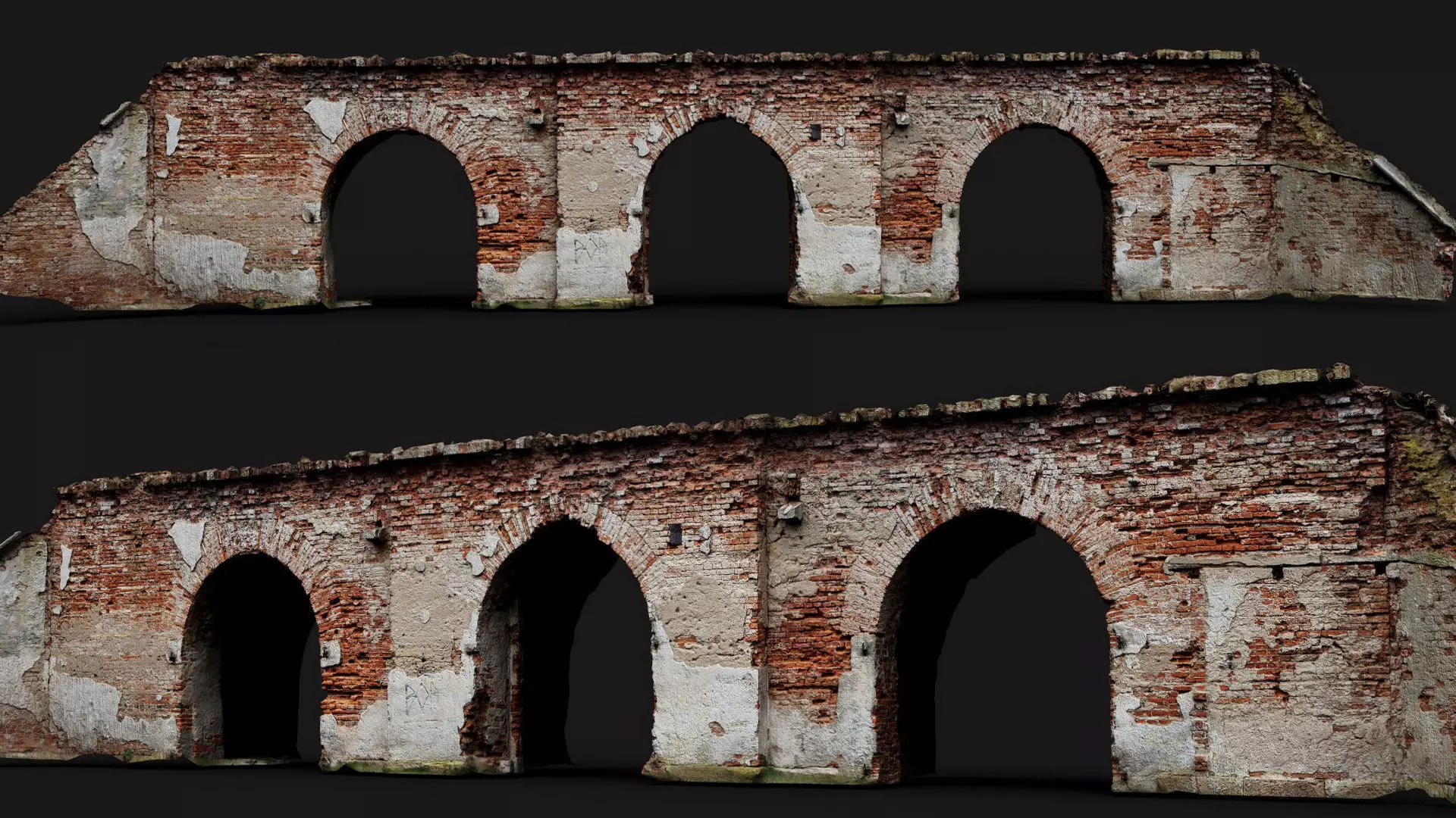 ruins entrance facade abandoned fortress pt5 photogrammetry Low-poly 3D model_0