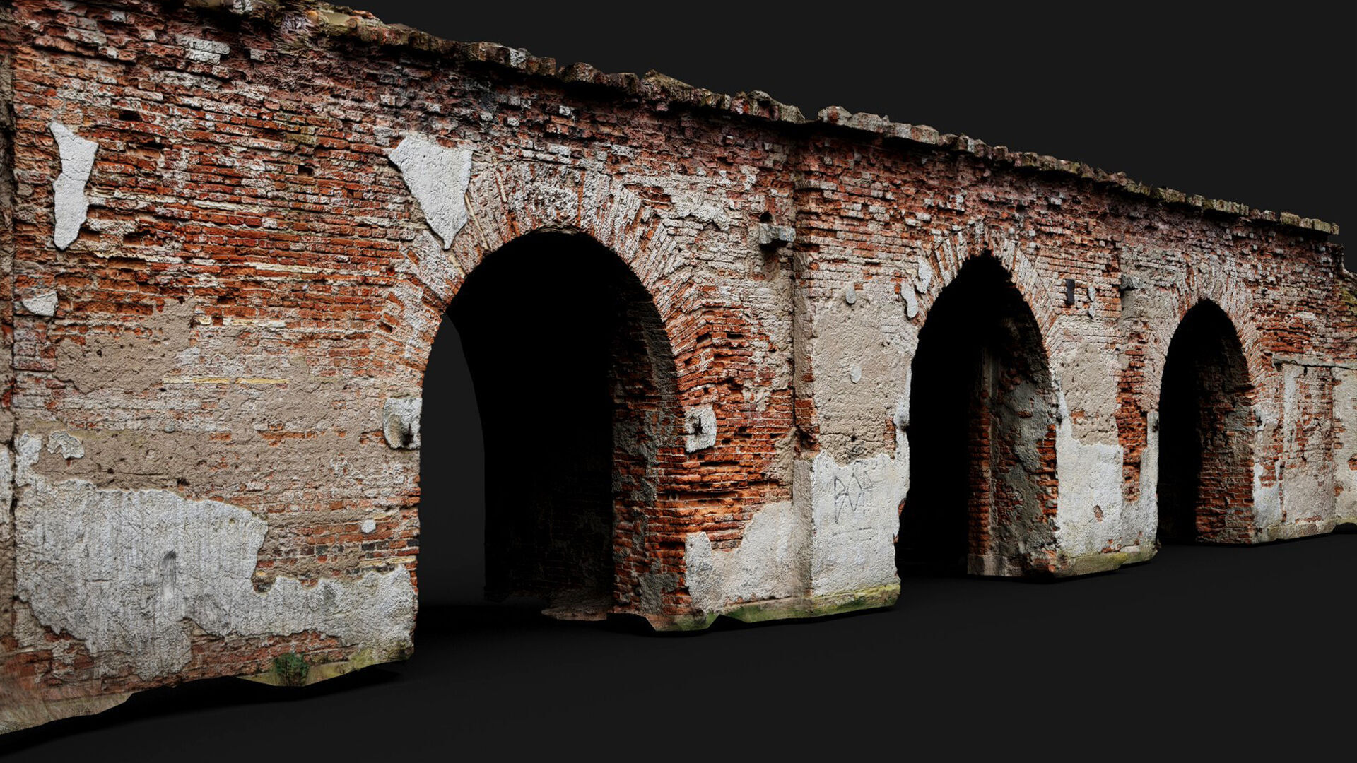 ruins entrance facade abandoned fortress pt5 photogrammetry Low-poly 3D model_1