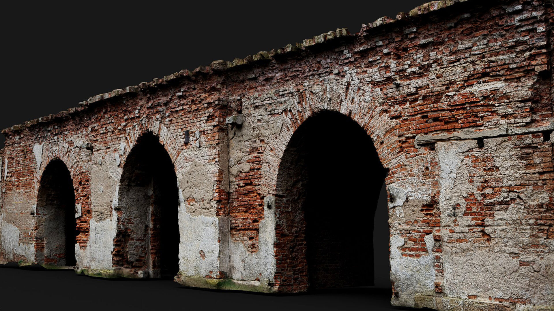 ruins entrance facade abandoned fortress pt5 photogrammetry Low-poly 3D model_5