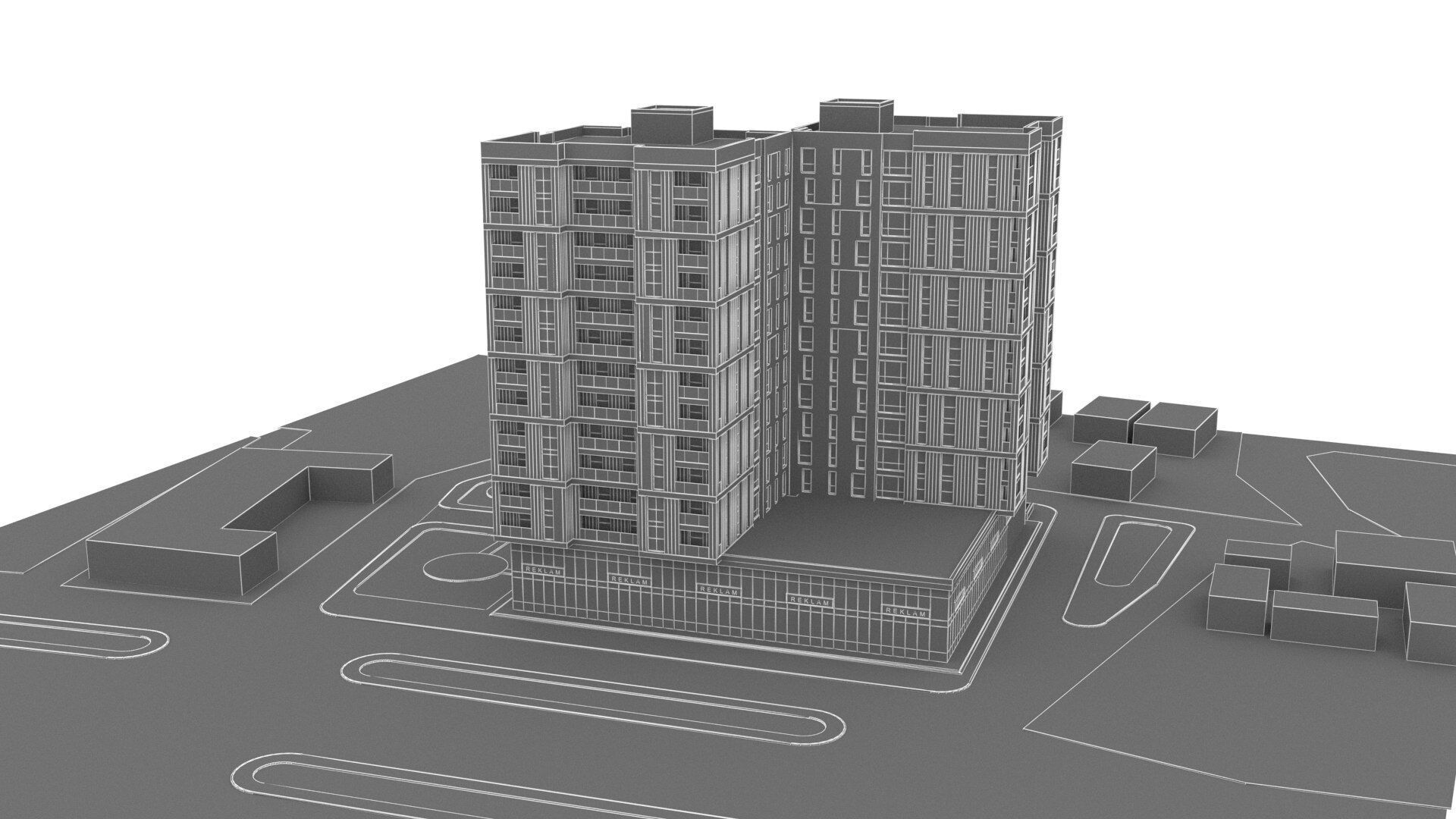 residential Low-poly 3D model_10