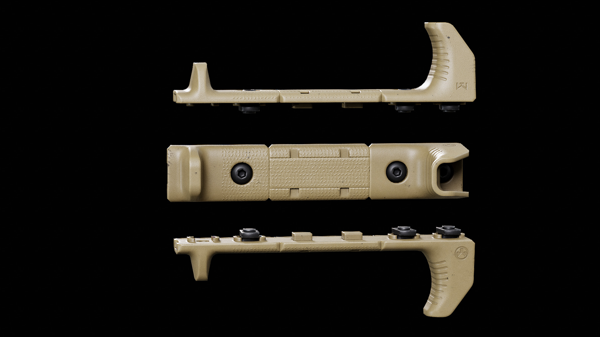 Magpul M-LOK Hand Stop Kit Low-poly 3D model_1