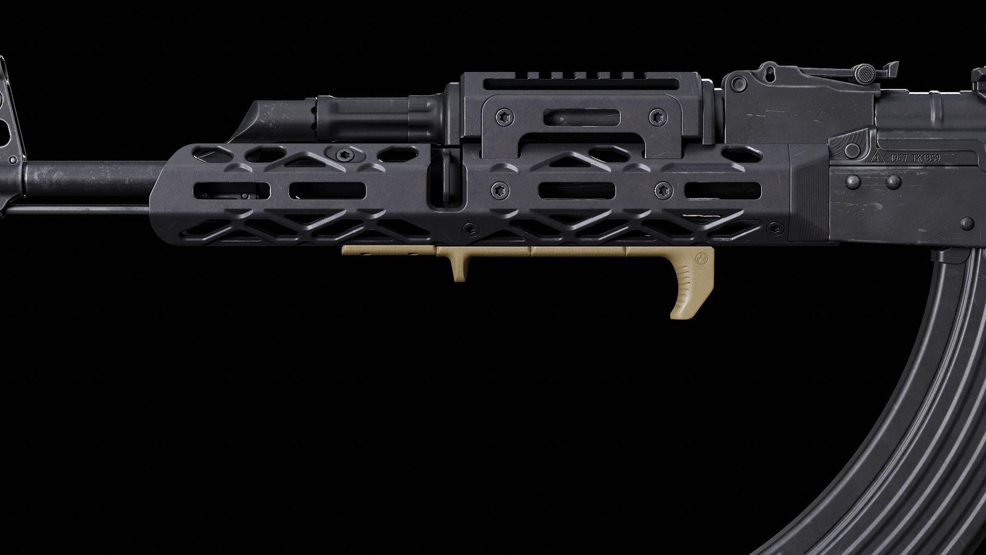 Magpul M-LOK Hand Stop Kit Low-poly 3D model_8