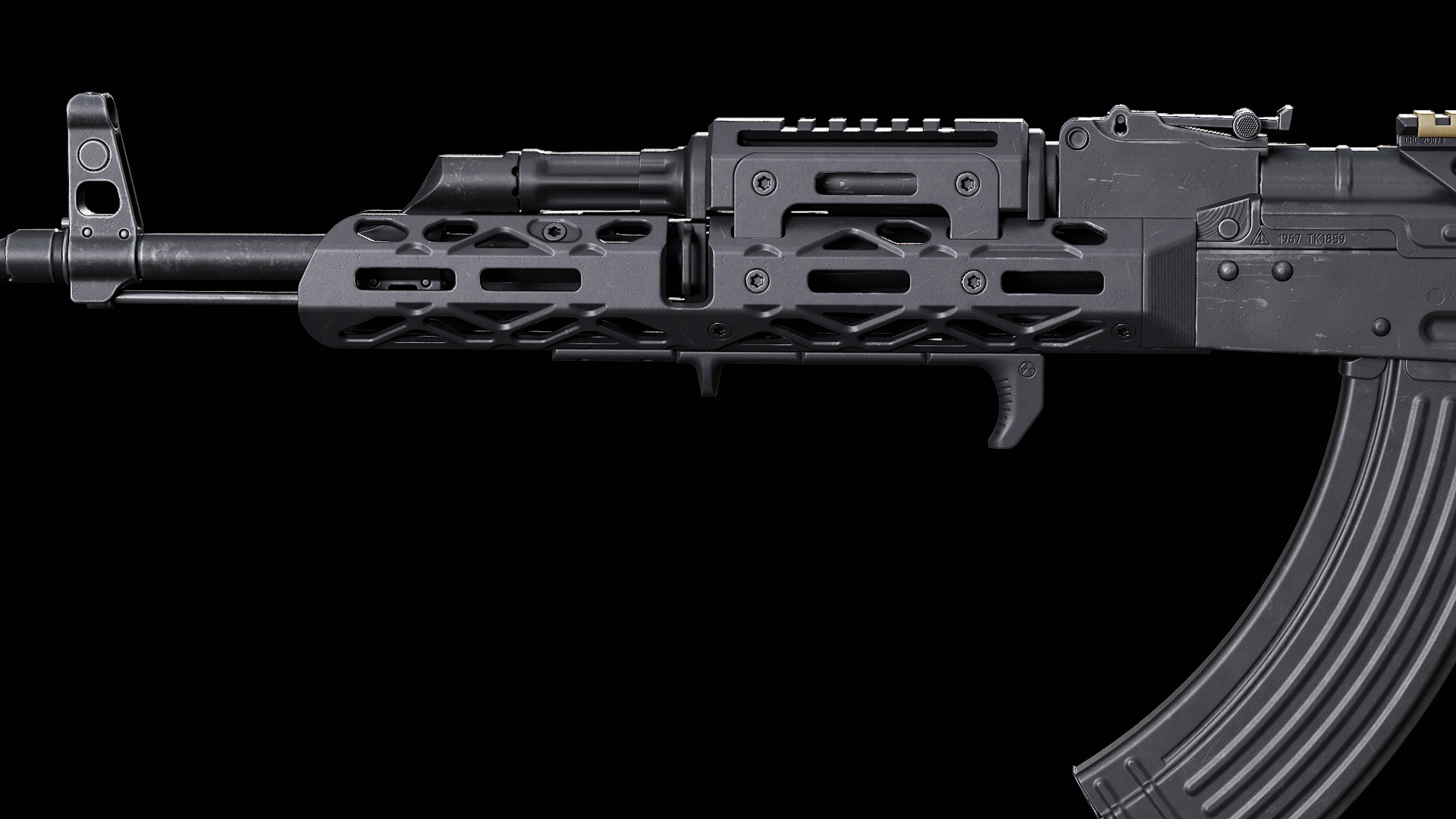 Magpul M-LOK Hand Stop Kit Low-poly 3D model_5