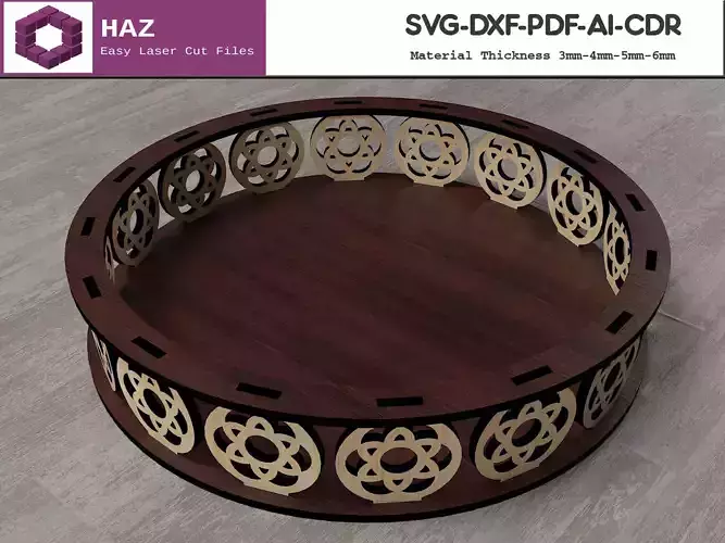 Round Tray SVG Template 043 3D print model