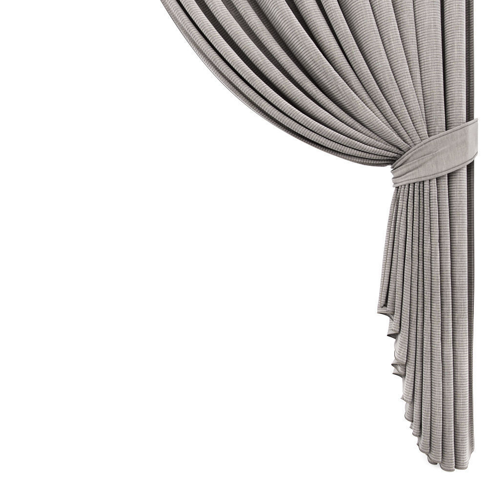 Curtain with garter 3D model_4