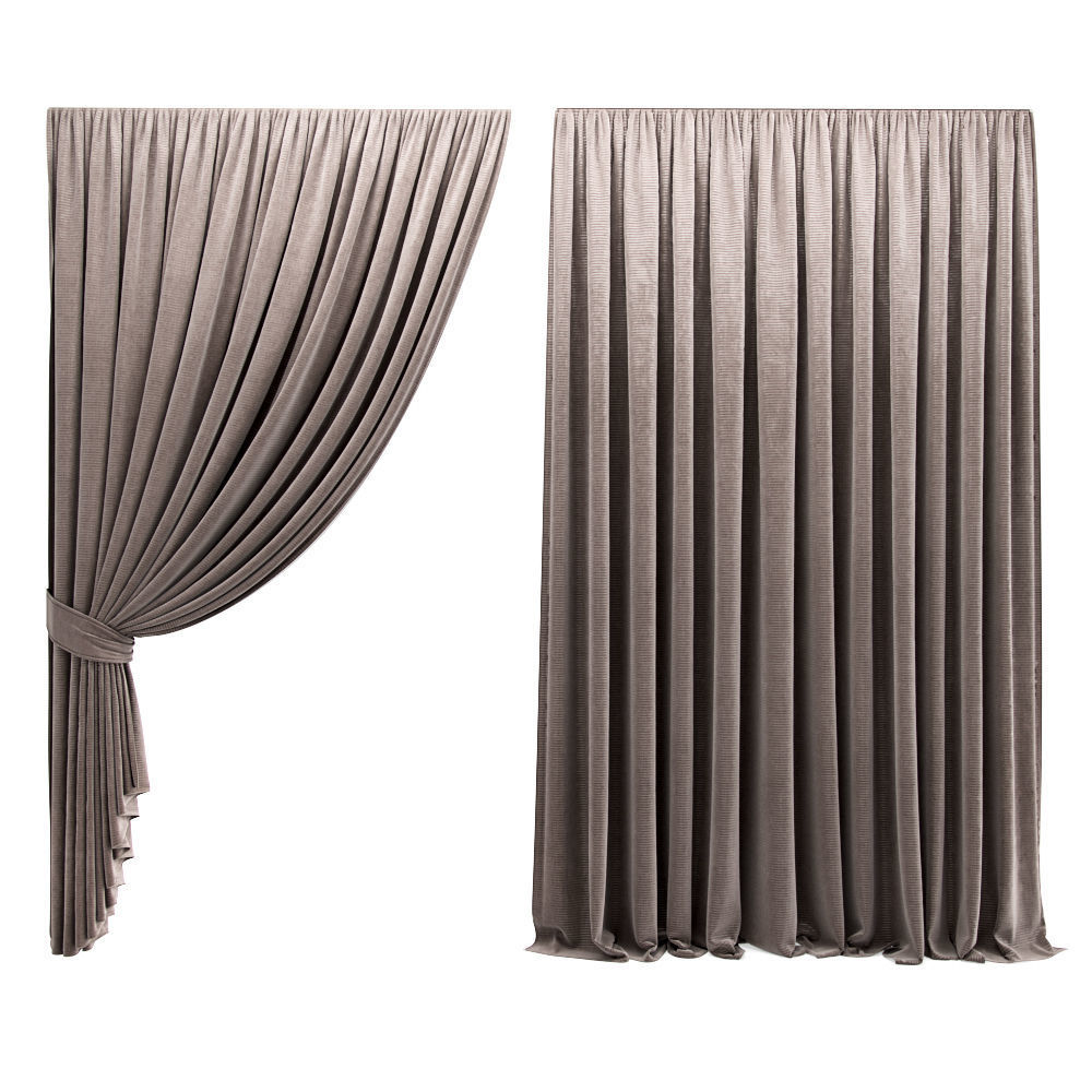 Curtain with garter 3D model_2