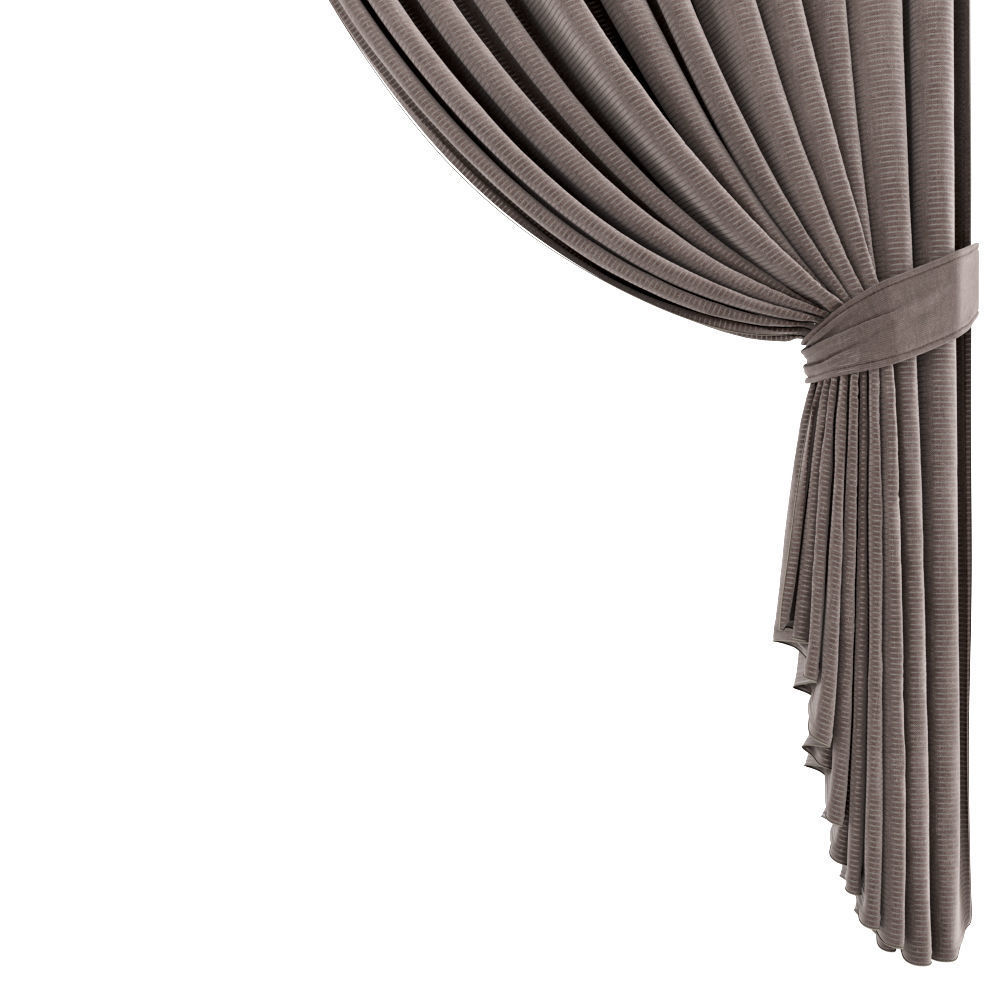Curtain with garter 3D model_3