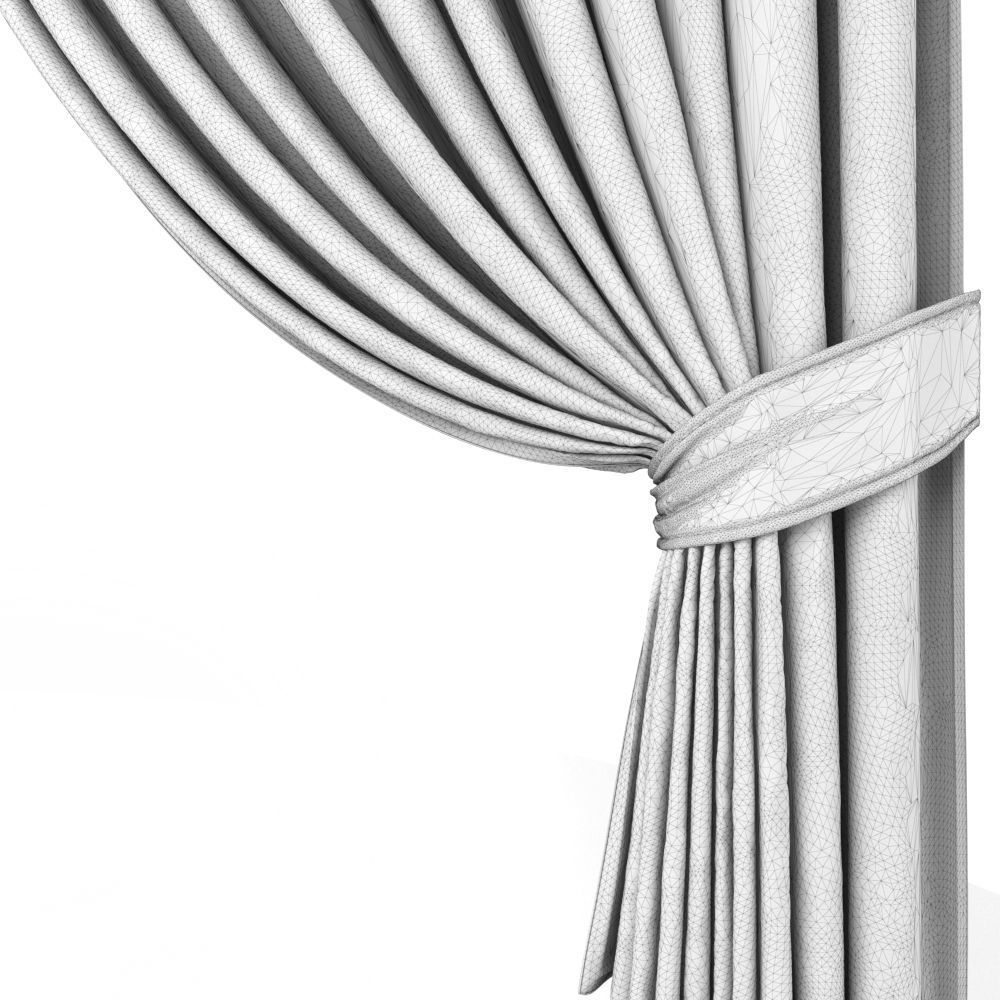 Curtain with garter 3D model_7