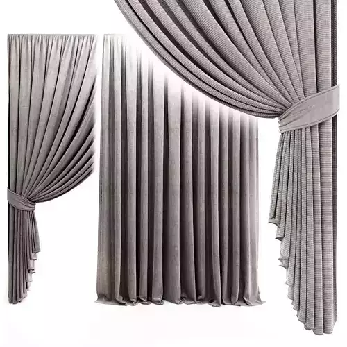 Curtain with garter 3D model