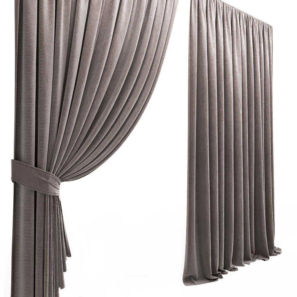 Curtain with garter 3D model_5
