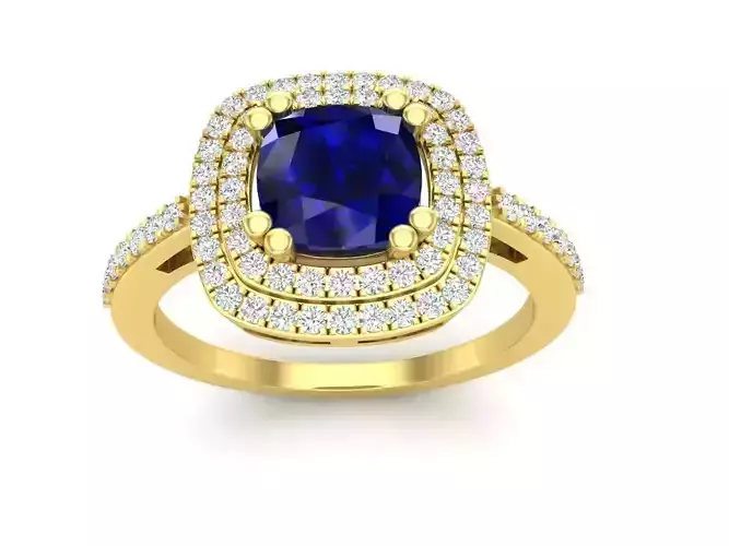 AV 502 Round White Diamond Ladies Bridal Halo Engagement Ring 